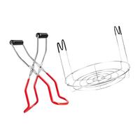 VICASKY Support Bocaux Acier Inoxydable avec Pince Canning Jar Lifter Silicone Antidérapant pour Conserves Sécurisées et Rangement Facile