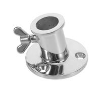 VICASKY Support de Mât de Drapeau en Acier Inoxydable 25 MM Base Murale Résistante aux Intempéries Fixation par Vis Auto-Taraudeuse et Cheville D’Expansion pour Extérieur Jardin