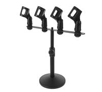 VICASKY Support de Micro à 4 Bras, Pied de Microphone Multiple de Bureau, Plastique et Métal, Noir, Réglage Multidirectionnel, Gain de Place, pour Podcast et Musiciens, Live Streaming