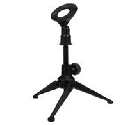 VICASKY Support de Microphone Trépied Métallique Noir, Rack de Micro Stable Tête Rotative, Structure Triangulaire Antidérapante, Accessoire Polyvalent pour Conférences et Enregistrements