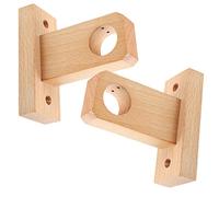 VICASKY Support De Tringle à Rideaux en Bois Robuste, 2 Pièces, Fixation Murale Carrée, Capacité De Charge Élevée, Finition Lisse, pour Salon Et Chambre