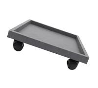 VICASKY Support Pot Fleur Mobile Roues Pivotantes en Verre Trempé, Plateau Carré pour Pots de Fleurs, Chariot Adapté Jardinage Intérieur et Extérieur