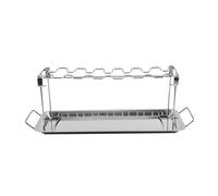 VICASKY Support Poulet Vertical Inox Fentes avec Plateau Récupérateur Graisse Rack pour Cuisses et Ailes Rôtissoire Pratique pour Four et Grill