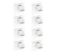 VICASKY Supports de Tringle à Rideaux Autocollants sans Perçage 8 Pcs Transparent Adhésif pour Barres Télescopiques la Cuisine Salle de Bain Accessoires de Fixation Murale