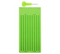 VICASKY Tableau d'Écriture en Braille 9 Lignes 28 Cases en Plastique Vert avec Stylet Intégré Kit d'Aide à L'Écriture pour Aveugles et Malvoyants Outil Éducatif pour Apprentissage du