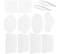 VICASKY Tableaux de Perles à Repasser DIY Transparents 16 Pièces Formes Carrée Cœur Hexagone Ronde Clips Inclus pour Loisirs Créatifs et Activités D’Éveil Garçon et Filles