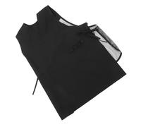VICASKY Tablier de Coiffeur Tissu Imitation Soie Col V Dos en Maille sans Manches Noir Poches Avant, Protection pour Salon de Coiffure