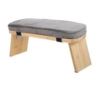 VICASKY Tabouret Pliant en Bois Gris 30 Coussin Ergonomique Banc de Prière à Genoux Compact et Léger pour Contemplation Yoga et Pratique Zen à Domicile Déplacement