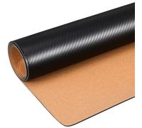 VICASKY Tapis de Bureau Extra Large en PU et Liège, Noir, Antidérapant | Surface Ample pour Clavier et Souris, Protège le Plan de Travail, Style Sobre pour Bureau Pro ou Jeu