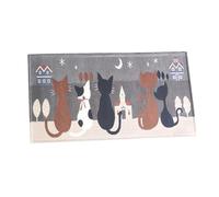 VICASKY Tapis de Porte Antidérapant Motif Chat Cartoon Absorbant Eau Tissé Jacquard pour Cuisine et Salle de Bain Gris Foncé