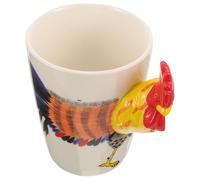 VICASKY Tasse à Café Design Original de Pâques en Céramique avec Anse Coq 3d, Capacité Moyenne Maison Café