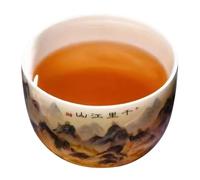 VICASKY Tasse à Thé en Céramique Peinte à la Main 125 Ml, Motif Paysage Traditionnel Chinois, Petite Taille, Design Rétro Vintage, pour Cérémonie du Thé et Usage Quotidien à la Maison