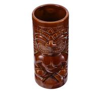 VICASKY Tasse Tiki Céramique 370 Ml Couleur Café Style Hawaïen pour Cocktails, Coupe à Vin Créative et Gobelet D'eau, Verre Debout pour Bar, Restaurant et Usage Personnel