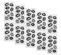 VICASKY Tatouages Temporaires Lèvres - 10 Pièces Autocollants Décoratifs Corporels Imperméables - Faux Tatouage Hypoallergénique pour Saint-Valentin Halloween et Maquillage Festif