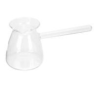 VICASKY Théière Turque en Verre Borosilicate Épais 450 Ml Poignée Latérale Transparente, Pot à Lait et Cafetière Ménager pour Préparation de Café Turc et Infusion de Thé