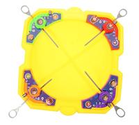 VICASKY Toupie Gyroscopique Garçon Fille Set Éducatif Multijoueur avec Plateau Jaune Toupies et Lanceurs Interactif pour Coordination Main-œil et Compétition Familiale