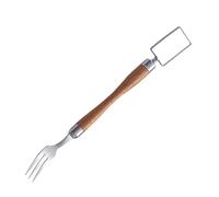 VICASKY Trancheuse à Pastèque et Fourchette à Fruits Double Tête, Outil Cuisine Manche en Bois, Coupe-Pastèque Portable pour Découpe Précise et Préparation Fruitée