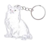 VICASKY Transparent Cat Hair Keepsake Keychain with Lid Portable Cat-Shaped Pet Hair Storage Capsule for Memorial Souvenirs at Home and Travel