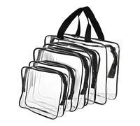 VICASKY Trousse de Maquillage Transparente 5Pcs Trousse de Toilette de Voyage Résistante à l'eau Organisateur pour Voyager Gym Camping Robuste