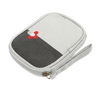 VICASKY Trousse De Secours Compacte à Fermeture Éclair 1 Petit Format En Tissu Oxford Gris Paquet De Voyage Polyvalent Rangement Double Face Pour Maison, Camping, Randonnée Et Soins D'allaitement