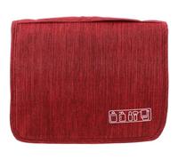 VICASKY Trousse de Toilette Suspendue Grosse Capacité, Paquet à Cosmétiques Pliable, Tissu Résistant Léger, Paquet Portable de Voyage pour Hommes et Femmes, Multi-Poches Rouge Foncé