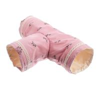 VICASKY Tunnel en Polyester Rose 3 Chemins, Conçu pour Réduire l'Ennui des Hamsters, Accessoire Créatif pour Animaux de Compagnie