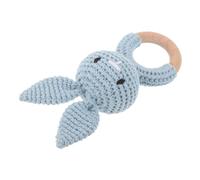 VICASKY Verbe à Shaking cloche hochet bébé au crochet jouets de dentition de dentition de bébé en bois hochet nouveau-né en peluche en peluche coton Ciel bleu