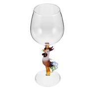 VICASKY Verre à Vin Décoratif de Pâques en Cristal Motif Coq Verre à Pied 280 Ml Coq Ø 8 Cm H 20,5 Cm Vintage pour Fête et Décoration