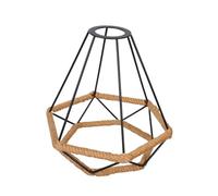 VICASKY Vintage Iron Art Pendant Lamp Shade With Handwoven Hemp Rope Metal Lampshade For Hallway Dining Bedroom Nordic Style Hanging Light Cover