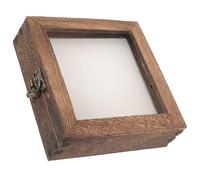 VICASKY Vitrine à Insectes en Bois de Paulownia 10x10x4,5 Cm, Boîte D'exposition avec Couvercle Transparent et Mousse Eva Blanche, Boîte de Présentation et Rangement Multifonction