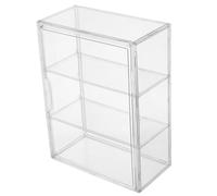 VICASKY Vitrine en Acrylique Transparente 36X27X13 CM 2 Compartiments Porte Magnétique Empilable Organisateur pour Figurines et Boîtes d'Exposition Rangement Sécurisé pour Collection