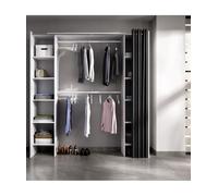 Vicawu Dressing Ouvert avec Rideau BASTET 10 - Blanc