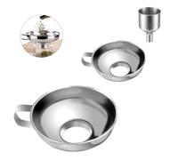 VicBou 3 Pièces Entonnoir Cuisine Confiture Kit, Entonnoir Inox Alimentaire, Filtre Huile Friteuse, avec Poignée, pour Transport de Liquides, Huiles, Haricots, Confitures, Poudres