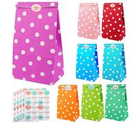 Viccess 80Pcs Sac Kraft Couleur,Sacs-Cadeaux Sac Papier Craft pour Bonbons, Biscuits, Noix, Chocolats Cadeaux de Noël, Mariage ou Anniversaire