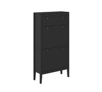 Vicco Armoire à Chaussures Aron, Noir, 60x115cm | combinable pour le rangement et l’organisation des chaussures