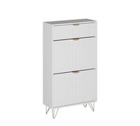 Vicco Armoire à Chaussures Helge, Blanc, 60x107.5cm | 2 compartiments, convient pour le rangement des chaussures et des accessoires