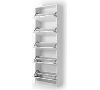 Vicco Armoire à chaussures Luca, 59x169cm 5 compartiments, Blanc/Blanc