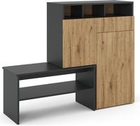 Meuble à chaussures Étagère d’entrée Selena anthracite chêne Vicco