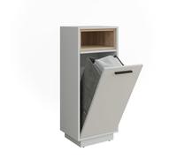 Vicco Armoire à Linge Beatrice, Blanc/Sonoma, 38x93cm avec Poche intérieure Amovible, avec Panier à Linge intégré pour Le Stockage du Linge Sale