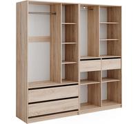 Vicco Armoire à vêtements Elmo, 100x200cm Lot de 2, Sonoma