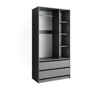 Vicco Armoire à vêtements Elmo, Anthracite, 100x200cm