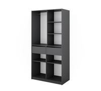 Vicco Armoire à vêtements Elmo, Anthracite, 100x200cm | avec 2 tiroirs, pour un rangement flexible de différents types de vêtements
