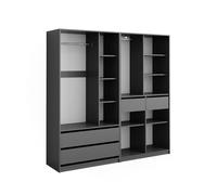 Vicco Armoire à vêtements Elmo, Anthracite, 200x200cm Lot de 2, pour Un Rangement Flexible de différents Types de vêtements