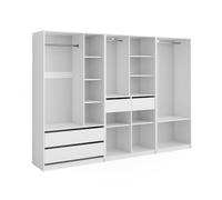 Armoire à vêtements Elmo, 280x200cm Lot de 3, Blanc, Vicco 50205