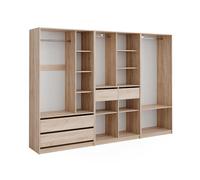 Armoire à vêtements Elmo, 280x200cm Lot de 3, Sonoma, Vicco 50208