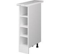 Vicco Armoire basse à étagères R-Line, 20 cm avec étagères ouvertes, avec plan de travail, Blanc/Blanc