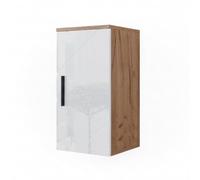 Vicco Armoire de Irma, Blanc Brillant/Chêne doré, 30x59cm avec étagère, adapté à la Fixation Murale et combinable avec d'autres Meubles Irma