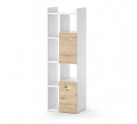 Vicco Armoire de Salle de Bain Alf, Blanc, 36x117cm avec 2 tiroirs, pour Un Rangement Peu encombrant au-Dessus de la Machine à Laver