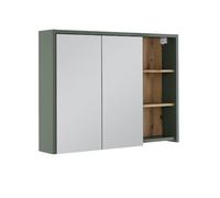 Vicco Armoire de Salle de Bain avec Miroir Viola, Vert/Artisan, 100x75cm avec des étagères Ouvertes, pour Montage Mural avec étagères Ouvertes