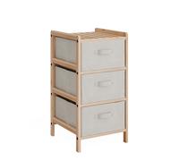 Vicco Armoire de Salle de Bain Bruno, Beige, 34.5 x 67 cm avec 3 tiroirs en Tissu